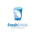 clean glass for fresh drinking water illustration