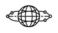Clean Global Network Sphere Connectivity Icon, vector design Generative AI Royalty Free Stock Photo