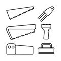 Simple line art tools illustration for home improvement projects Royalty Free Stock Photo