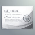 Clean gray diploma certificate design template Royalty Free Stock Photo