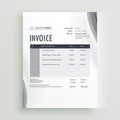 Clean gray invoice vector template design Royalty Free Stock Photo