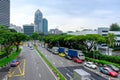 Clean and green atmosphere on street after rain in Singapore Royalty Free Stock Photo