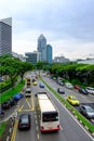 Clean and green atmosphere on street after rain in Singapore