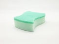 Clean Green Kitchen Sponge in white isolated background