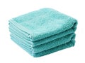 clean green towels on white background