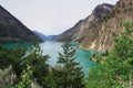 Lillooet lake on the foot of mountain Royalty Free Stock Photo