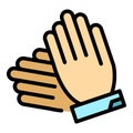 Clean handclap icon vector flat Royalty Free Stock Photo