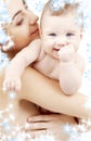 Clean happy baby in mother hands Royalty Free Stock Photo