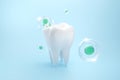 Clean healthy teeth with cleaning bubble