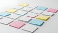 Colorful Blank Sticky Notes Arranged on White Background Royalty Free Stock Photo