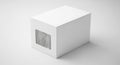Blank White Retail Packaging Box with Transparent Window Mockup Royalty Free Stock Photo