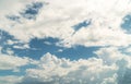 Clean on a hot summer day. Fresh blue sky and soft white clouds. Bright blue sky with fluffy white clouds, The idea for the feelin Royalty Free Stock Photo