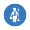 Clean, housekeeping, janitorial icon symbol for use on mobile apps, print media and web design or any type of design projects