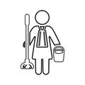 Clean, housekeeping, janitorial icon symbol for use on mobile apps, print media and web design or any type of design projects
