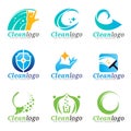 Clean and Housekeeping service logo vector set design Royalty Free Stock Photo