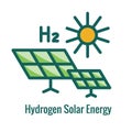 Clean Hydrogen Production as Green Energy Icon Set