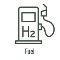 Clean Hydrogen Production as Green Energy Icon Set Royalty Free Stock Photo