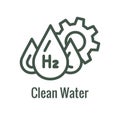 Clean Hydrogen Production as Green Energy Icon Set