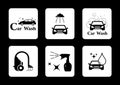 Clean icon car wash symbol set