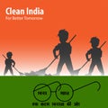 Clean India is the English meaning of Swachh Bharat writtten in Hindi. Poster design for  2 october clean India campaign Royalty Free Stock Photo