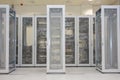 Clean industrial interior of a server room Royalty Free Stock Photo