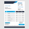 Clean Invoice With Blue color Accent Design