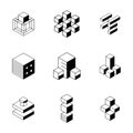 Isometric Cube Icons Set â 3D Geometric Block Symbols Royalty Free Stock Photo