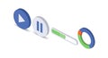 Isometric Media Playback and Progress Icons Royalty Free Stock Photo