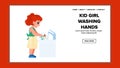 clean kid girl washing hands vector Royalty Free Stock Photo