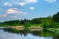 Clean lake in green spring summer forest Royalty Free Stock Photo