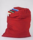 Clean Laundry in Red Bag Royalty Free Stock Photo