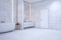 Clean light minimalistic bathroom interior. Royalty Free Stock Photo