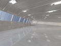 Clean light warehouse background. 3D