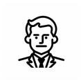 Clean-lined Illustration Of A Man In A Suit: Warmcore Portraiture Iconography Royalty Free Stock Photo