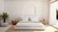 Clean lines, minimal decor, and a touch of warmth define this Mediterranean bedroom.