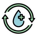 Clean medical water icon vector flat