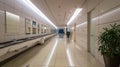 Clean men public toilet room empty with big window and light from outside, interior. Ai Generative Royalty Free Stock Photo