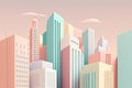 Clean, Minimal Buildings Illustration Style Design With Pastel Colors - Generative AI