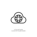 Cloud Network Icon with Globe Royalty Free Stock Photo