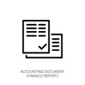 Accounting Document Icon with Checkmark Royalty Free Stock Photo