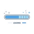 Blue Loading Bar Progress Indicator Interface Design Element Royalty Free Stock Photo