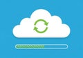 Clean minimalist cloud syncing process with progress bar and refresh icon Royalty Free Stock Photo