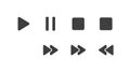 Set of Media Player Icons on White Background Royalty Free Stock Photo