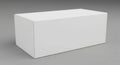 Blank White Rectangular Product Box Mockup on Grey Background Royalty Free Stock Photo