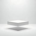 Floating White Square Podium on Minimalist Studio Background Royalty Free Stock Photo