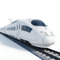 Modern White Train Model Isolated on White Backdrop Royalty Free Stock Photo