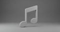 3D White Music Note on Gray Background Royalty Free Stock Photo