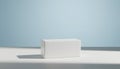 Minimalist White Podium on Blue Background with Shadow Royalty Free Stock Photo