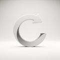 White 3D Circular Arrow Symbol on a Light Gray Background icon rendering Royalty Free Stock Photo