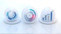 3D Spheres Representing Data Analysis and Financial Charts Royalty Free Stock Photo